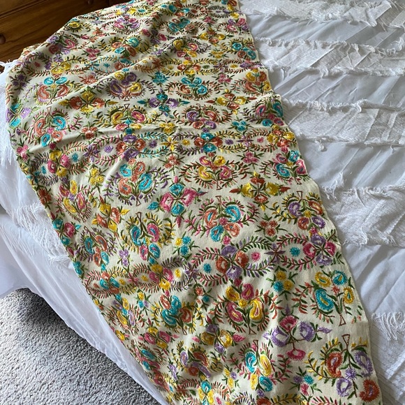 Colorful Hand Embroidered Throw/Bed Blanket